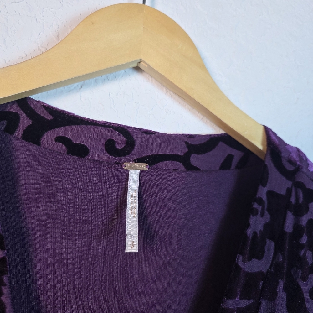 Free People All Night Long Velvet BurnoutDress Whimsigoth Boho Purple S NWOT - Picture 9 of 12